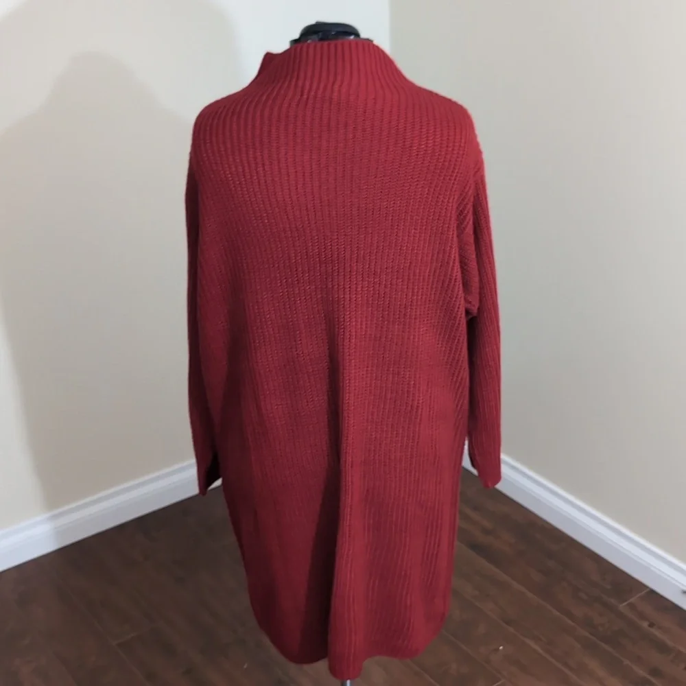 Joe Fresh| NWT Red Long Sleeve Mock Neck Midi Knit Sweater Dress - Picture 3 of 13